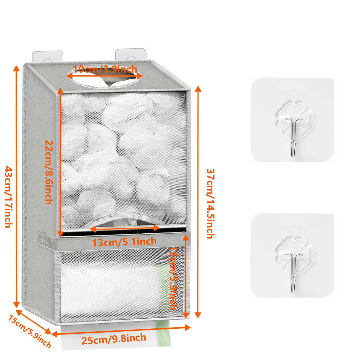 TYIIPLUS™ Wall-Mounted Plastic Bag Organizer & Trash Bag Dispenser