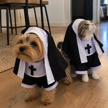 Pet Nun Costume – Funny Halloween Outfit for Dogs & Cats