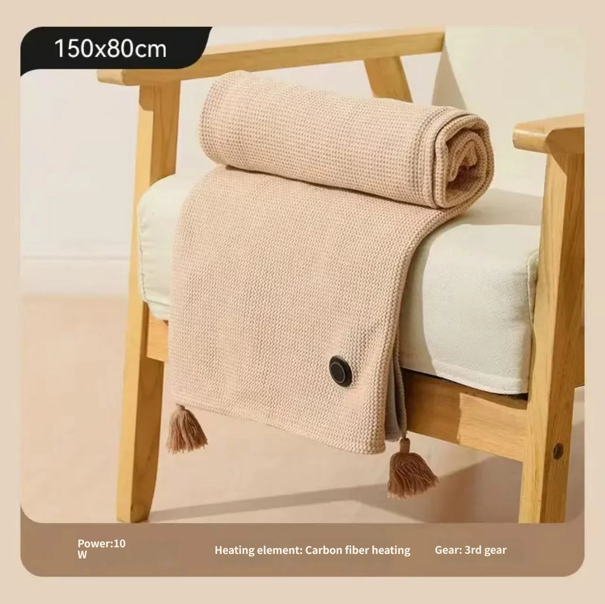 USB Powered Heated Shawl Blanket – Portable & Machine Washable Winter Warmth