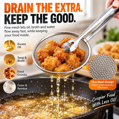 Tyiigoods™ 2-in-1 Stainless Steel Strainer Tongs – Grab, Drain & Serve with One Tool