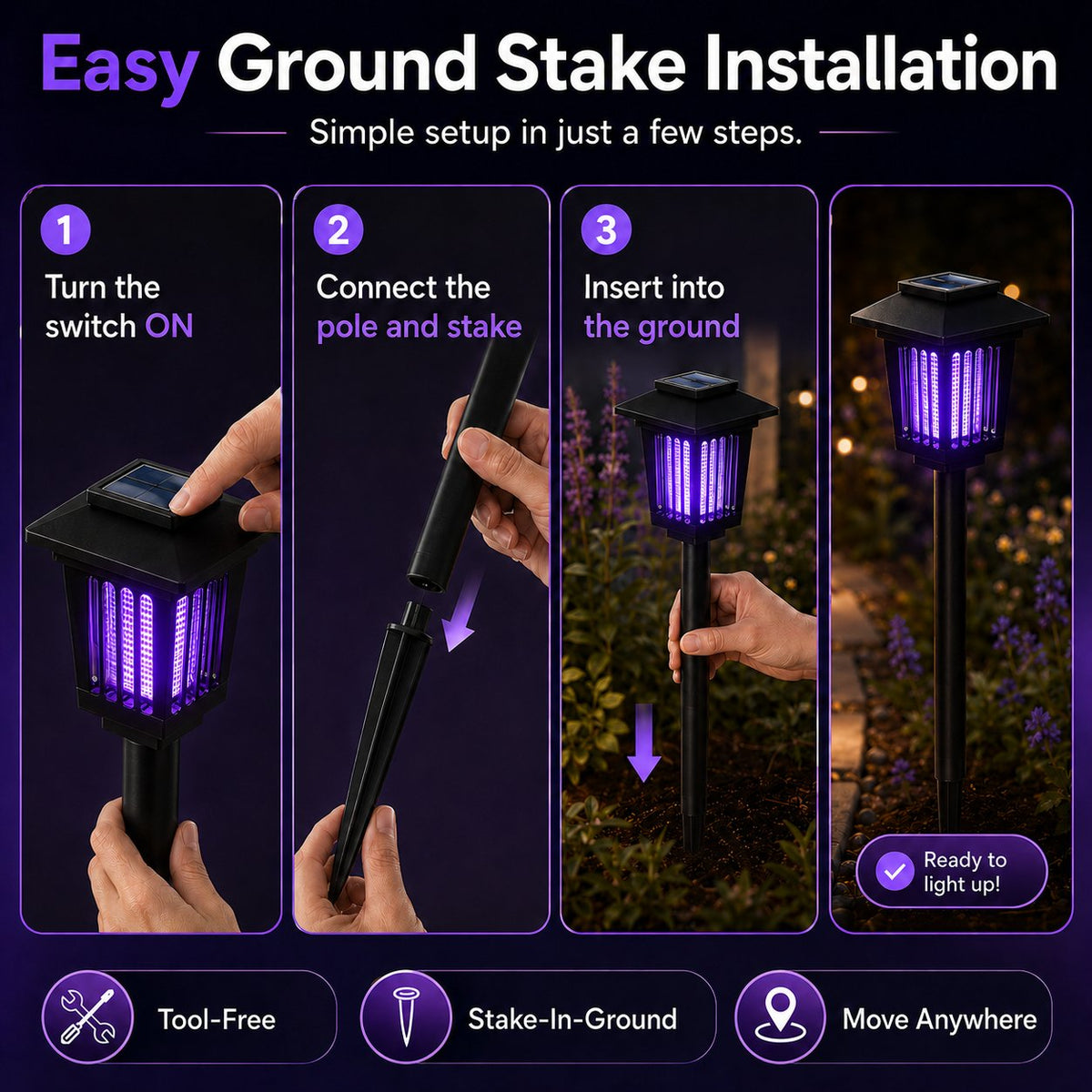 Solar Mosquito Zapper Path Light