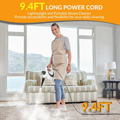 Handheld Pressurized Steam Cleaner with 12-Piece Accessory Kit