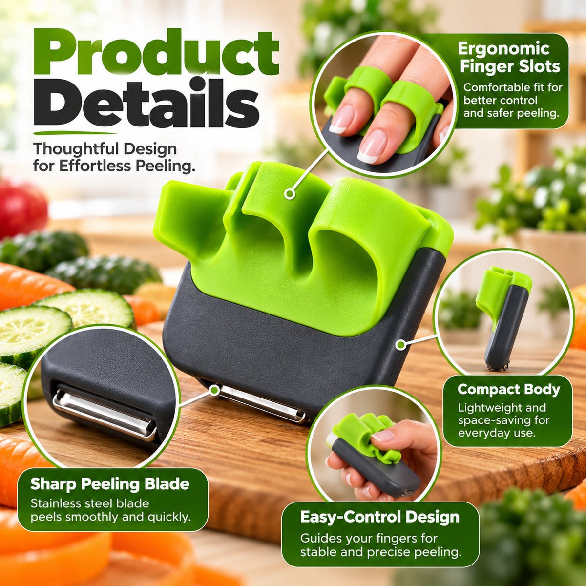 🥒 Finger Peeler — Peel Faster, Cook Easier with Your Fingertips