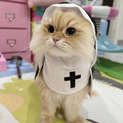 Pet Nun Costume – Funny Halloween Outfit for Dogs & Cats