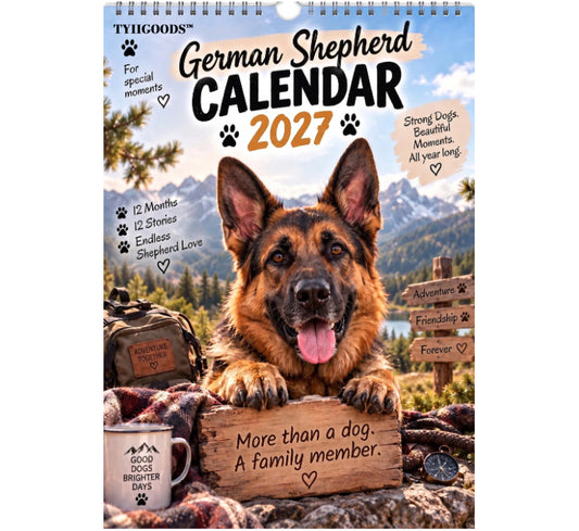 TYIIGOODS™ German Shepherd Calendar 2027 – Funny 12-Month Wall Calendar for German Shepherd Lovers & Dog Owners