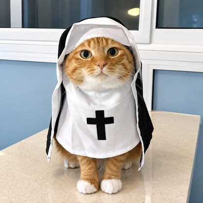 Pet Nun Costume – Funny Halloween Outfit for Dogs & Cats