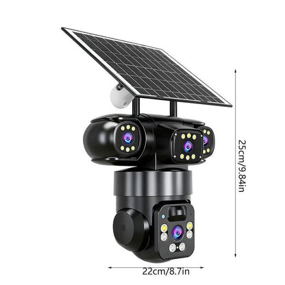 6K 12MP Outdoor Wi-Fi Security Camera | 10x Zoom, 3 Lenses, 360° PTZ | IP66 Waterproof, Color Night Vision, Two-Way Audio, Motion Tracking