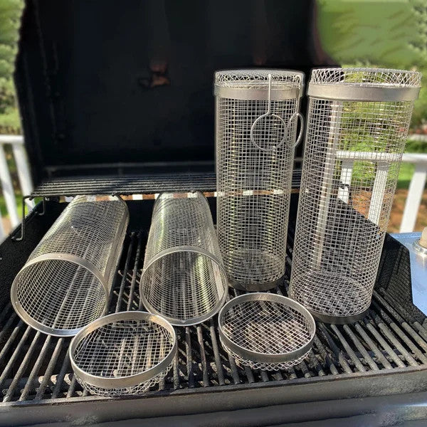 360° Rolling Grill Basket – Keep Veggies Together, Flip with Less Fuss