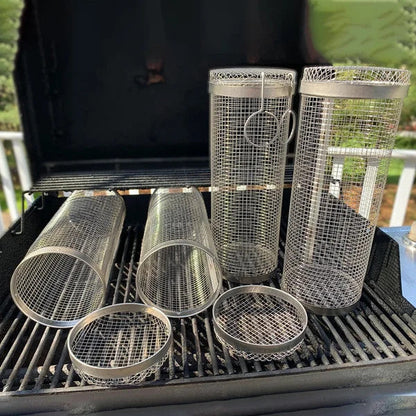 360° Rolling Grill Basket – Keep Veggies Together, Flip with Less Fuss