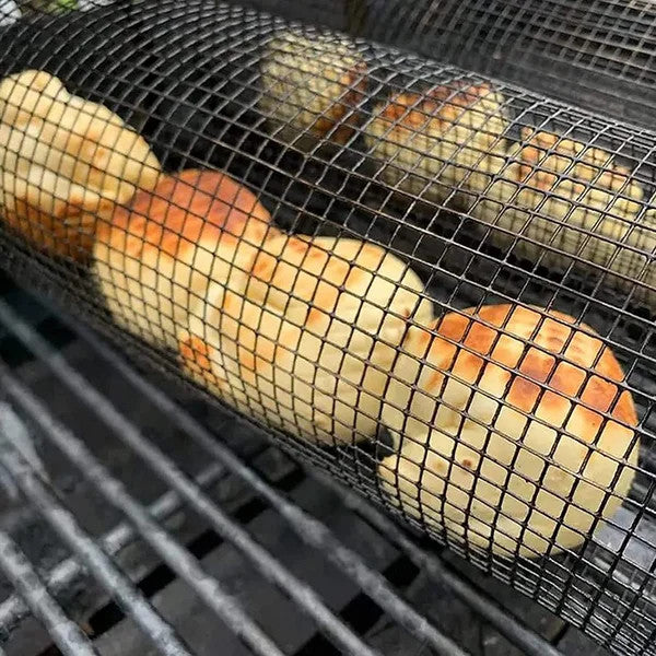 360° Rolling Grill Basket – Keep Veggies Together, Flip with Less Fuss