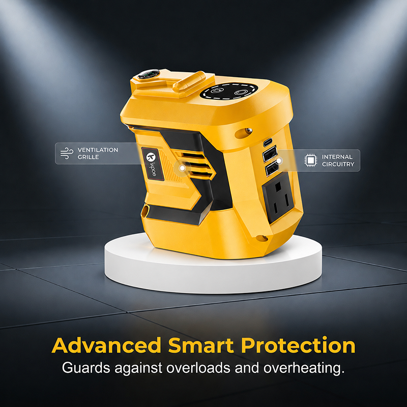 🏕️ OUTDOOR POWER DEAL⚡TYIIPLUS™ Portable Battery Power Inverter – AC Outlet, USB & LED Light Power Adapter