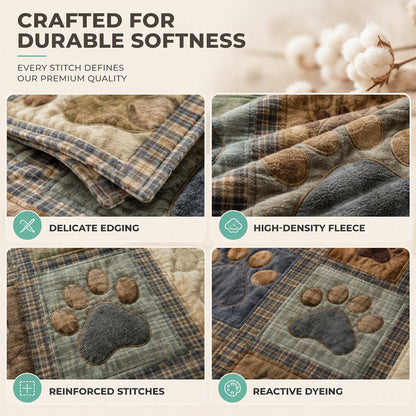 🐶🐾Cute Paw Print Soft Flannel Blanket – Snuggly, Warm, Lovely Home Decor 🛌